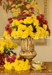 0392-Yellow and Red Mums Bouquets