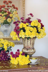 0406-Yellow and Red Mums Bouquets