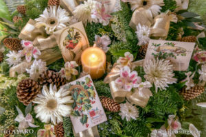 065-Old Christmas cards and Candles