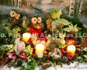 2479-Christmas Candles and Animals outdoor decoration