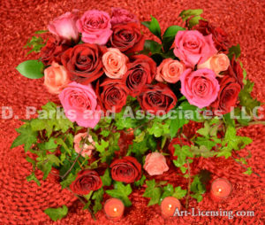 5007-Christmas Red Roses and Candles