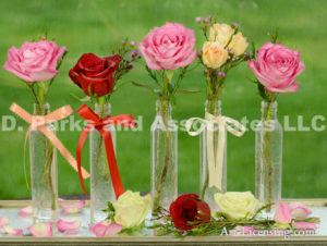 5229-Roses in Glass bottles