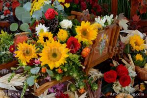 7724-Harvest Time Flowers on Wheelbarrow