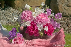 Pink Peonies and Bell flowers Bouquet