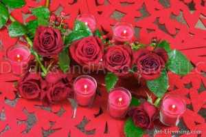 Red Roses and candles Valentine