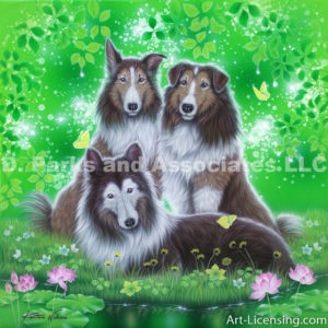 Sheltie Dogs-Peppy, Bill and Bebe