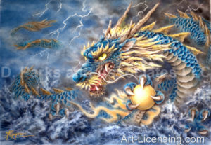 Blue Dragon-Blue Background