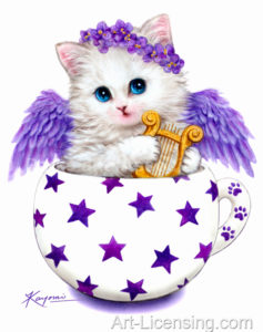 Cup Kitten Purple Angel