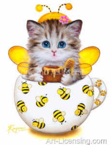 Cup Kitten Yellow Bee