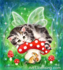 Fairy Kitten Red Mushroom