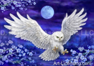 Flying White Owl