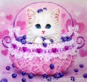 Kitten in a Blueberry Basket