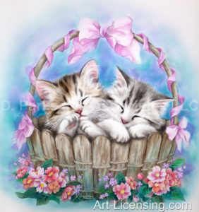 Peaceful Dream Kittens in the Basket