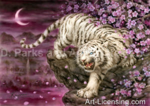 White Tiger and Cherry Blossom