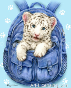 White Tiger Cub in a Backpack