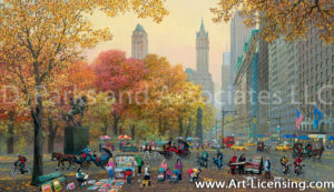 New York-Central Park Entrance Fall-by Alexander Chen