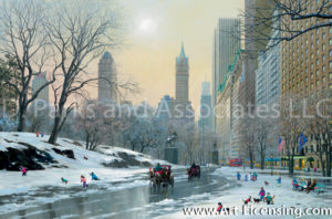 New York-Central Park Entrance Winter-by Alexander Chen