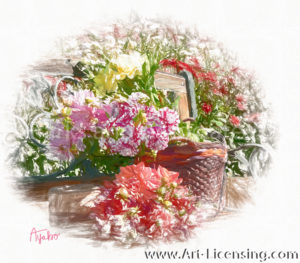 2550SRH-Dahlia Bouquets and Basket