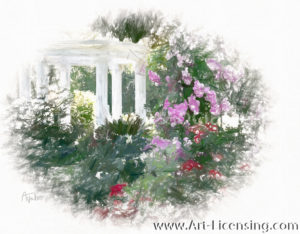 4507SRH-White Gazebo in Rose Garden