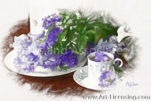 7825SRH- Purple Iris and Teacup