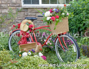 8622S-Spring Flowers on the Red Bicycle