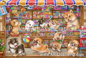 Shiba Inu in Old Japanese Candy Store-by Kayomi Harai