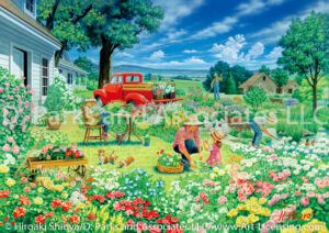 The Red Truck in The Garden