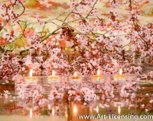 4073-Cherry Blossom and Candles in Spring