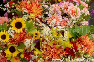 9953-Sunflowers and Dahlias Bouquet